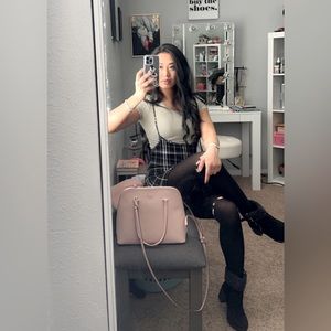 SHEIN Plaid Overall Dress